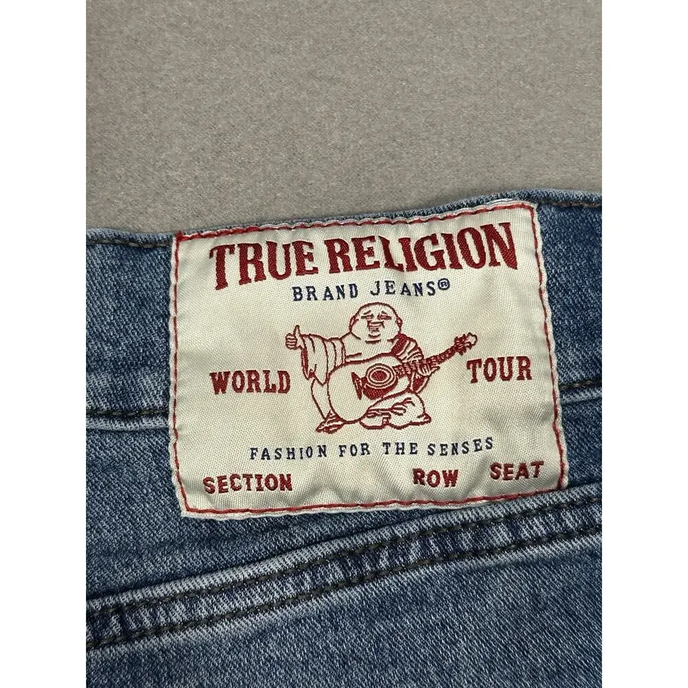 True Religion Bobby Relaxed Baggy Jeans Mens 30 Blue Medium Wash Stretch